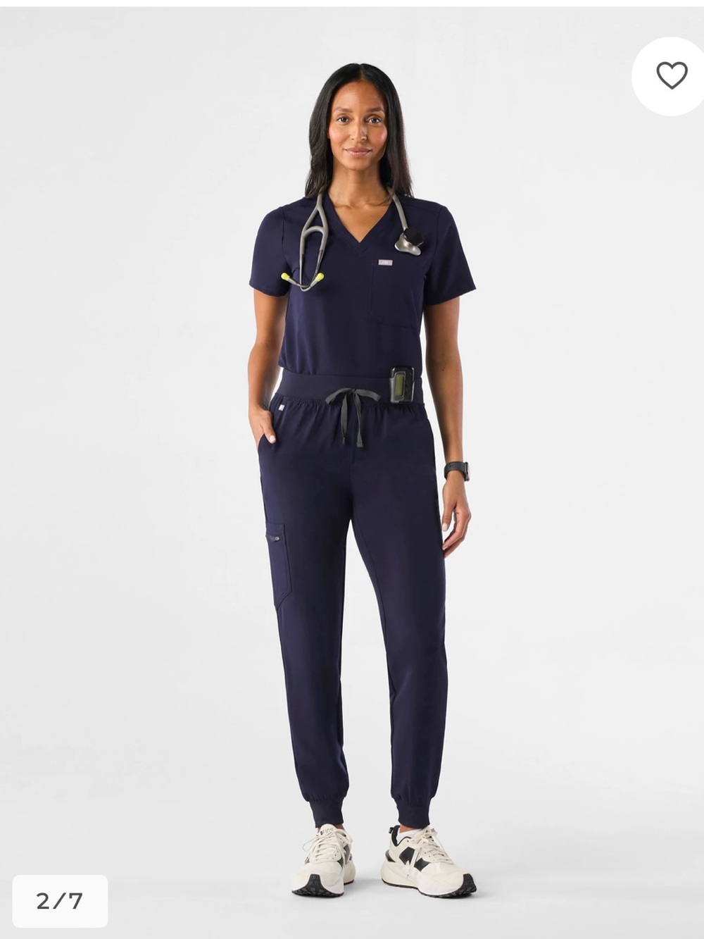 Figs Navy Women's Jogger Scrub top and Pants FULL SET